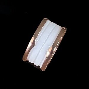 Sterling Silver Rose Gold Plated Spin Ring 6-3/4 WHITE